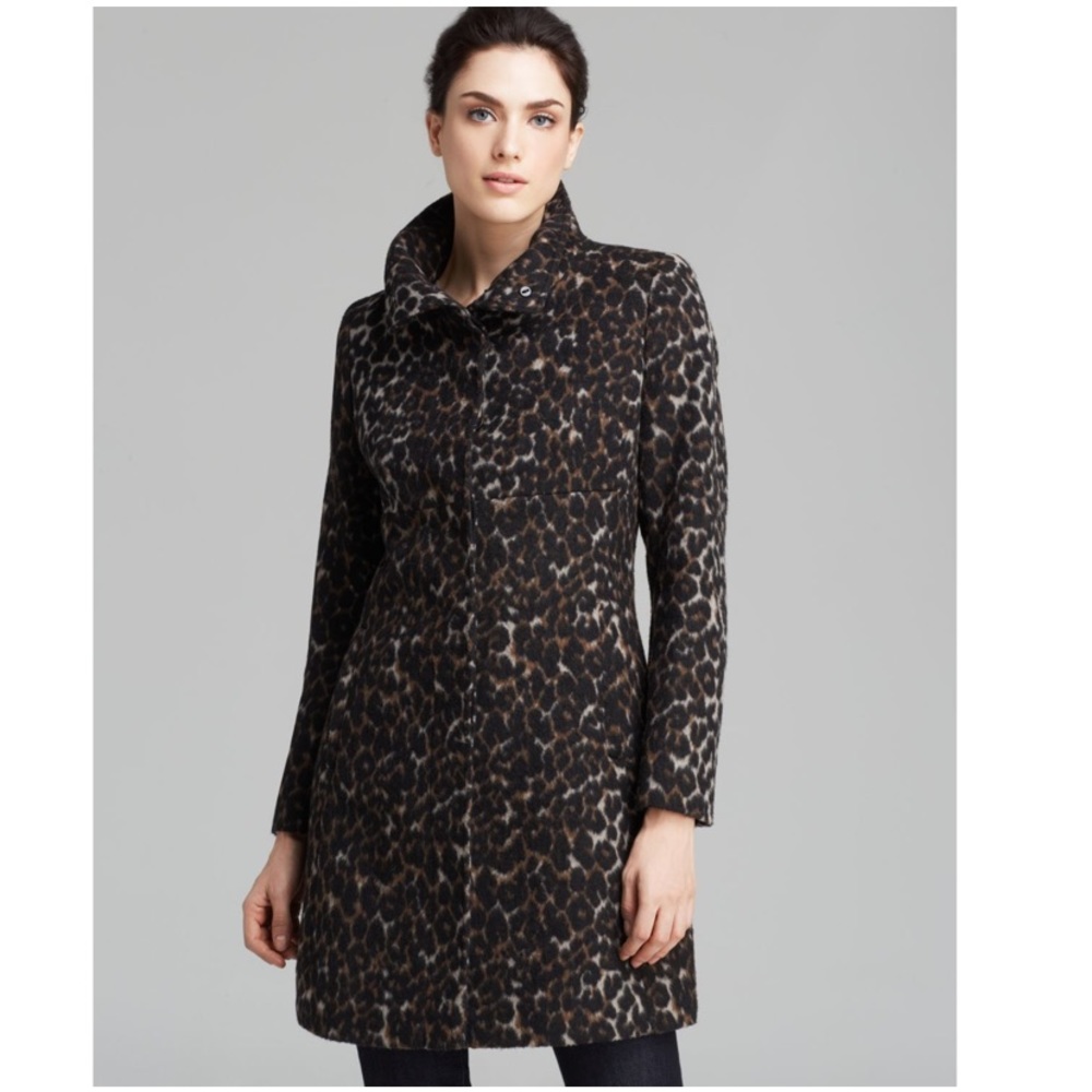 NWOT Via Spiga Leopard Print Coat size 12 - Picture 12 of 17